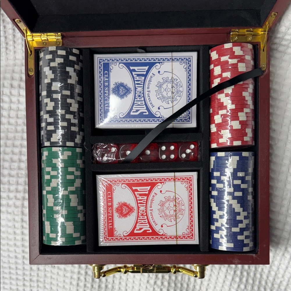 Luxury Poker Set with Wooden Case - Picture 2 of 5
